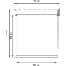 Wellhome Doppelrollo 110 x 175 cm Off-White/Cremeweiß