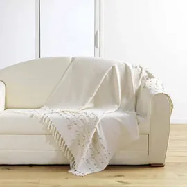 Douceur d'intérieur Golden Sunset Plaid 125 x 150 cm Beige/Weiß