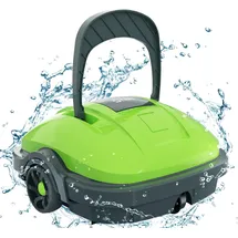 wybot Poolroboter, Poolsauger Akku mit Dual-Motor, Selbstparken, Starke Saugkraft, Automatische Poolreiniger für Aufstell-/Einbauschwimmbecken bis 50m2 Grün