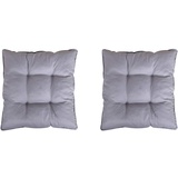 Ambiente Home 2er Set Loungekissen, grau, ca 60 x 60 x 10 cm, Polsterkissen Polyrattan Lounge Ersatzkissen