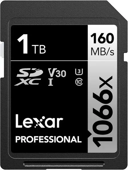 Lexar 1 TB professional 1066x SD-Karte, UHS-I, C10, U3, V30, Full HD, 4K, bis zu 160 MB/s Lesegeschwindigkeit, SDXC-Speicherkarte für DSLR- und spiegellose Kameras