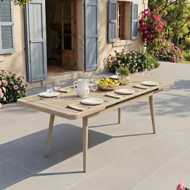Idimex Sunny Gartentisch 150 x 90 x 77 cm Champagner/Braun