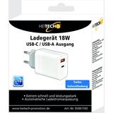 Heitech Ladegerät 18W, USB-C/USB-A Ausgang