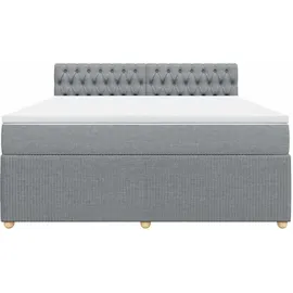 vidaXL Boxspringbett 180 x 200 cm Hellgrau