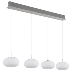 GLOBO LIGHTING LED-Hängeleuchte "QUINTARA", nickel matt, 1 flammig, Ø 20,00cm H: 150,00cm,, Lampen, individuell an die Raumhöhe anzupassen