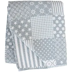 Krasilnikoff Quilt Patchwork, grau - 180 x 130cm