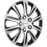 Goodyear Radkappen Laredo, 14 Zoll, aus Spezial-ABS-Qualitätskunststoff, schlagfest, zweischichtige Metallic-Lackierung, überlackierbar, schwarz-silber, 4 Stück