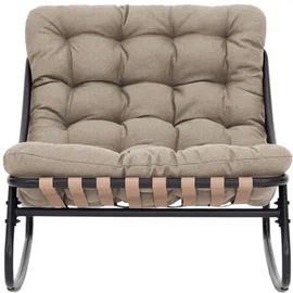 Mobili Rebecca Schaukelstuhl, Rebecca Mobili Safar 74x101x78 cm Stahl Polyester Hellbraun Modern - Braun, Metall, Wohnzimmer, Sessel, Schaukelstühle