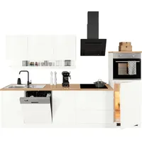 kochstation Küchenzeile KS-Virginia 300 cm weiß hochglänzend