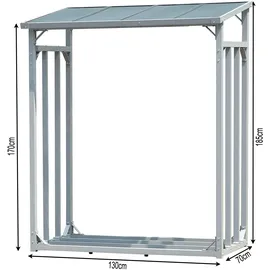 Quick Star Kaminholzregal 130 x 70 x 185 cm grau 69917546-0