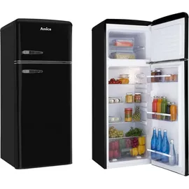 Amica KGC 15634 S Retro-Kühl-Gefrierkombination (206 l, 1440 mm hoch, Schwarz)