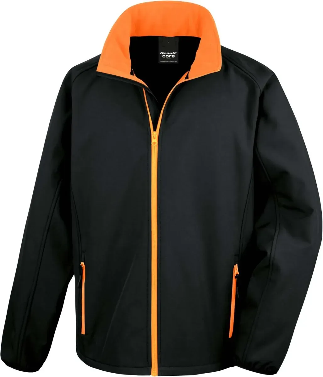 Result Herren 2-Lagen Softshell Jacke 'Printable' Softshell-Jacke R231M black/orange L