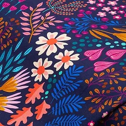 Albstoffe Bio-Sweat / French Terry "Flower Fields" by Hamburger Liebe, marine-color