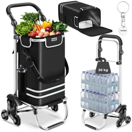 Tectake Einkaufstrolley 3 In 1 Nutzung Schwarz 46 x 36 cm