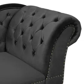 Beliani Chaiselongue Samtstoff schwarz
