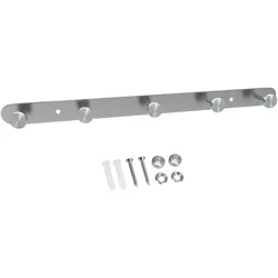 Intirilife Edelstahl Garderobenleiste Modell A - 5 Haken - 38.1 x 2.55 cm - Kleiderhaken Garderobe Hakenleiste in 5 verschiedenen Designs