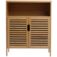 Ad.con Badezimmerschrank Bambus Badregal Badschrank mit 3 Ablagen 81