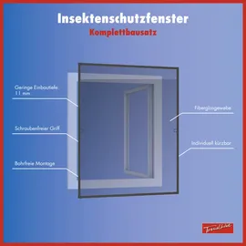 Trendline Fliegenschutz-Fenster 120 x 150 cm Schwarz