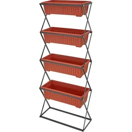 Tectake Vertikalbeet 52 x 21 x 127 cm Braun