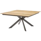 Diamond Garden Tisch LYON Quattro 150 x 150 cm, Edelstahl Dunkelgrau / Recycled Teak