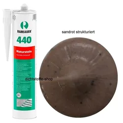 Ramsauer 440 Naturstein sandrot strukturiert 1K Silikon Dichtstoff 310ml Kartusche