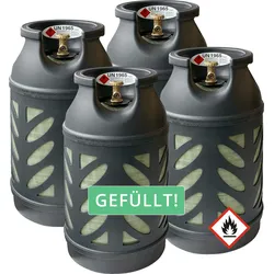 4x Premium 10 kg Composite Eigentum  Propangasflasche gefüllt