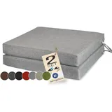 sunnypillow Stuhlkissen 45 x 45 x 7 cm grau 2 St.