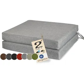 sunnypillow Stuhlkissen 45 x 45 x 7 cm grau 2 St.