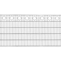 Floraworld Doppelstab-Mattenzaun Comfort 100 x 200 cm anthrazit Karo