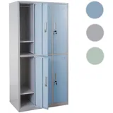 Mendler Schließfach Boston T829, Schließfachschrank Wertfachschrank Spind, Metall 6 Fächer ~ blau