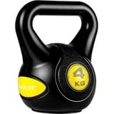 MOVIT Kettlebell Kettlebell STYLISH, Kugelhantel, Schwunghantel, (Hantel), bodenschonender Kunststoffummantelung, Kugelgewicht, 2 kg bis 20 kg schwarz 4 kg