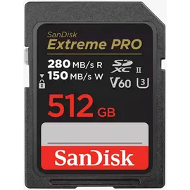 SanDisk SDXC Extreme PRO 512GB 280MB/s V60 UHS-II Speicherkarte 512 GB