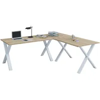 VCM Holz Schreibtisch Eckschreibtisch schlicht 160x130 Form links oder