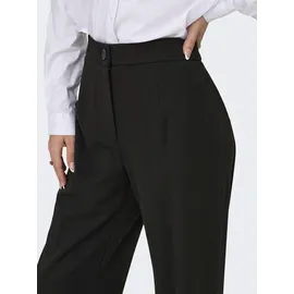 Only Anzughose ONLMIA – Anzughose mit hoher Taille und Stretch gerade Form, modisch, Materialmix, Web schwarz 34 (XS)