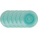 BUTLERS Teller SUMATRA 14x14 cm Türkis 6er Set