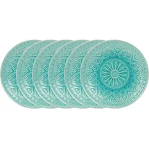 BUTLERS Teller SUMATRA 14x14 cm Türkis 6er Set