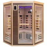 DEKO VERTRIEB BAYERN Infrarotkabine Luxus LED-Infrarotsauna-Infrarotkabine 140x140 Dual-Therm Vollspektrum