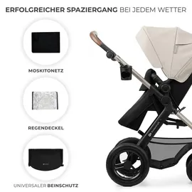 Kinderkraft MOOV 2 4-in-1 AIR Kombikinderwagen, Moonlight Grey, Kinderwagen 2 in 1