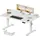 JUMMICO Höhenverstellbarer Schreibtisch 140 x 70 cm mit Kabelwanne, Höhenverstellbar Elektrisch Stehpult mit USB-Buchse, Computertisch, Ergonomischer Steh-Sitz Tisch, Bürotisch, Weiß