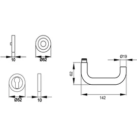 Karcher Design Drückergarnitur Kreta BB 71 Edelstahl matt