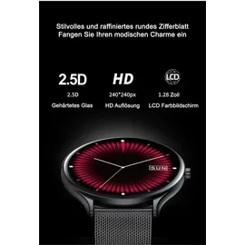 TPFNet Smart Watch / Fitness Tracker IP67 für Damen & Herren - Milanaise Armband - Android & IOS - Blau