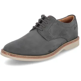 CLARKS Atticus Lt Lace Oxford, Dunkelgraues Nubuk, 43 EU