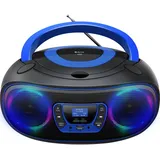 Denver TDB-212BU DAB+, Boombox Mit DAB+/FM-Radio, Bluetooth-Funktion,Blue