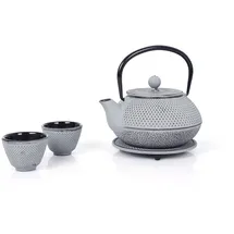 Echtwerk Teeservice aus Gusseisen, Grau