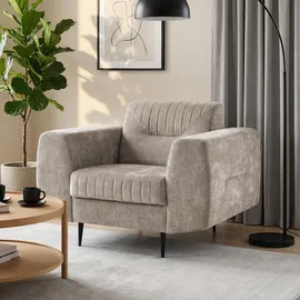 beautysofa SESSEL Venezia mit Metallbeinen, beige, 112 cm