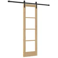 vidaXL Haustür Schiebetür ORKDAL Natur 61 x 198,5 cm (1-St) schwarz