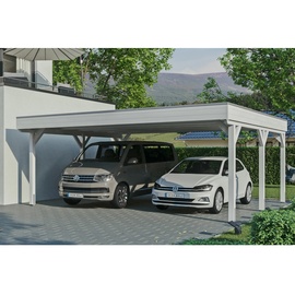 SKANHOLZ Skan Holz Carport Grunewald 622 x 554 cm Firsthöhe: 255 cm, mit EPDM-Dach Weiß