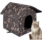 XDeer Tierhaus Katzenhaus für Katzen Hunde Hundehöhle/Katzenhöhle/Faltbare, Warm Katzen mit Abnehmbarem Bett für Draußen /Wasserdicht S