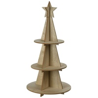 Spetebo Weihnachtspyramide »XXL Holz Weihnachtsbaum Pyramide 60cm mit 3 Etagen«, Weihnachts Deko Etagere mit Stern Spitze beige