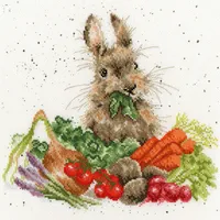 Bothy Threads Kreuzstich-Set Hase und Gemüse, 26x26cm, XHD52, Zählmuster